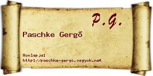 Paschke Gergő névjegykártya